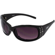 Global Vision Eyewear Marilyn 2 Plus Motorradbrille fr Damen, schwarzer Rahmen, glitzerndes Design mit Strasssteinen (Rauch)