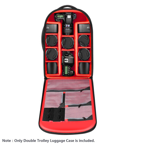 Neewer Neewer 2-in-1 Sliding Camera Backpack Suitcase Style Convertible with Double Handle  Shockproof with Removable Padded Compartments for SLR/D 2