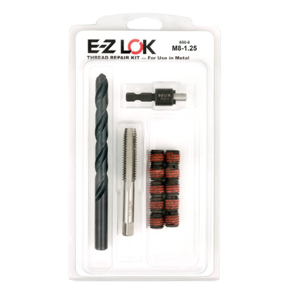E-Z Lok EZ-650-8 Threaded Inserts For Metal, M8-1.25 Installation Kit, Steel, Black Oxide-image