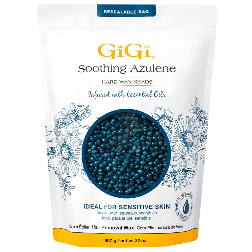 Gigi Hard Wax Beads Soothing Azulene Hair Removal Wax For Sensitive Skin 32 Oz