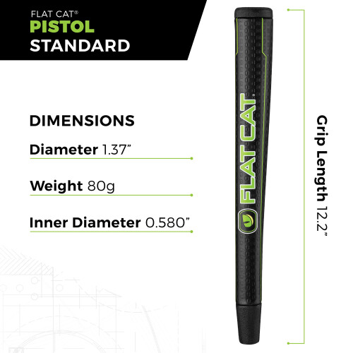 FLAT CAT Pistol Putter Grip Standard 8733  Oversized Traditional Shape 1