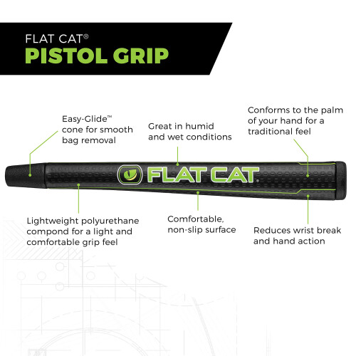 FLAT CAT Pistol Putter Grip Standard 8733  Oversized Traditional Shape 2