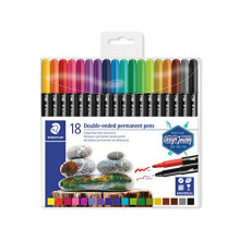 STAEDTLER kaksip  iset permanenttitussit, ohuet ja ultrahienot, 18 v  ri  , 3187 TB18