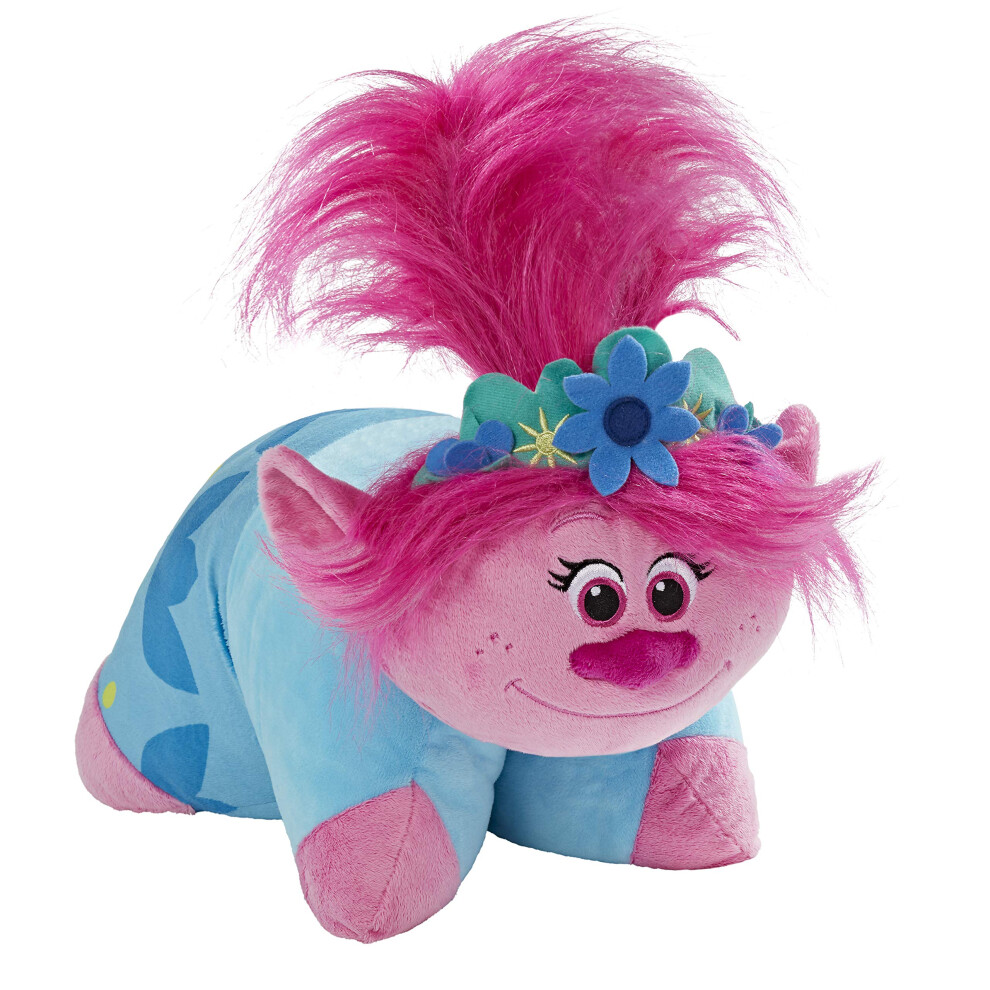 Peluche Poppy de Pillow Pets DreamWorks - Trolls World Tour - Lot de 1 - Rose