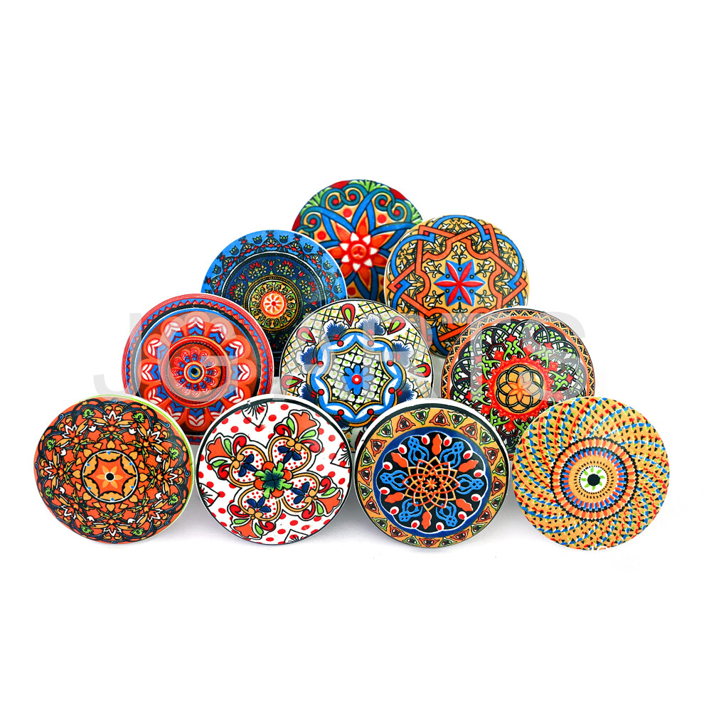 Jgarts 10 X Mix Vintage Look Flower Ceramic Knobs Door Handle Cabinet Drawer Cupboard Pull Mandala Xfer New 759614759506