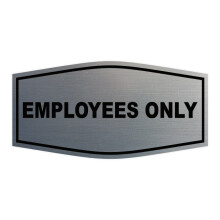 Fancy Employees Only Sign (Brushed Silver) - Small