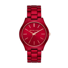 Michael Kors Slim Runway Three-Hand Red Stainless Steel Women's Watch
