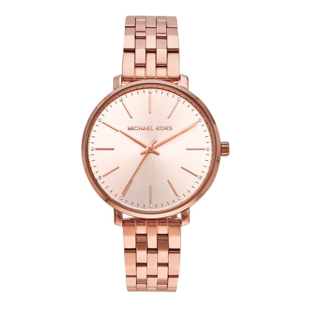 Michael Kors Pyper Three-Hand Rose Gold-Tone Stainless Steel Women's W