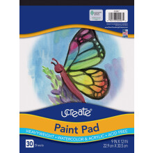 UCreate Paint Pad 90 lb. 9"""" x 12"""" 30 coli
