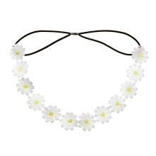 BeeSpring Corona di Fiori Girasole Fascinator Bohemien per Matrimonio Festival (Bianco)