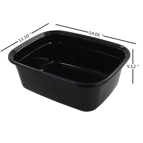 Morcte 12 Quart Rectangle Plastic Wash Pan / Dishpan Basin Set på 4 1