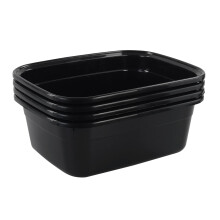 Morcte 12 Quart Rectangle Plastic Wash Pan / Dishpan Basin Set på 4