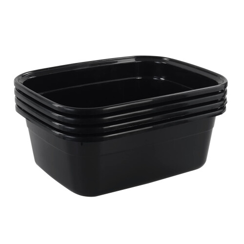Morcte 12 Quart Rectangle Plastic Wash Pan / Dishpan Basin Set på 4