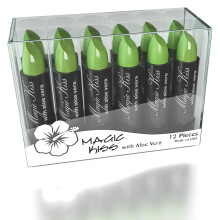 Magic Kiss Pack de 12 Batons de Aloe Vera que Mudam de Cor, FEITO NOS EUA (Verde)