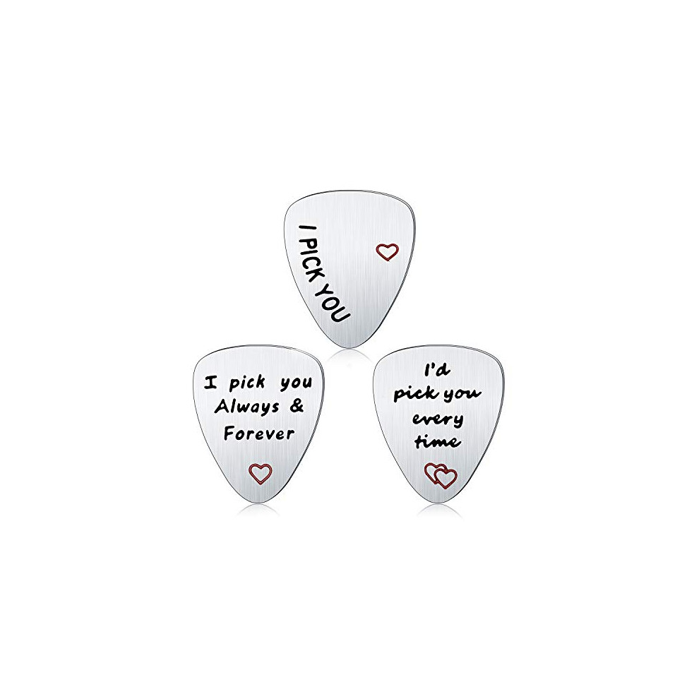 Lot de 3 m   diators pour guitare I Pick You, cadeau pour mari, femme, petit ami, fille