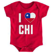 Beb   s unissex do chile da Copa do Mundo """" I Heart """" Bodysuit de manga curta Red 18 meses