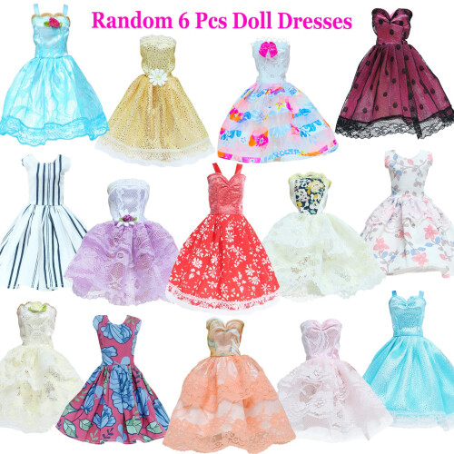Vestido de mini vestido de bola de 6 PCs BJDBUS para pe   as de roupa de boneca de 11,5 polegadas para meninas 1