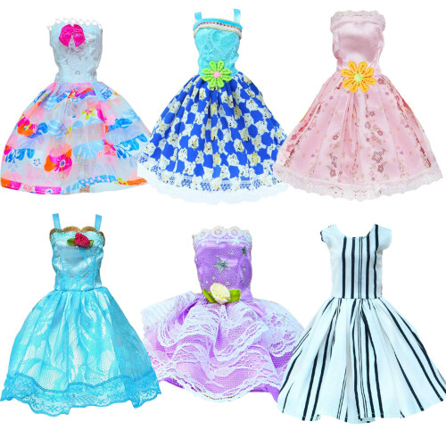 Vestido de mini vestido de bola de 6 PCs BJDBUS para pe   as de roupa de boneca de 11,5 polegadas para meninas 2