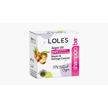 LOLE'S 2-i-1 schampo- och balsambar med arganolja för normalt till oljigt hår – reparation, skadekontroll, 99% naturlig, miljövänlig, 100 g