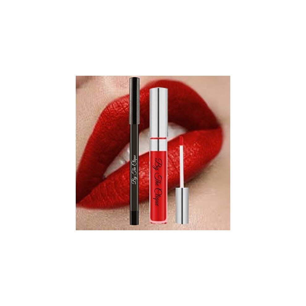 By The Clique Premium Red Matte Lip Kit | Long Lasting Liquid Lipstick and Liner Set | Red Carpet Ready-image-OPC-PFNHF5P-NEW