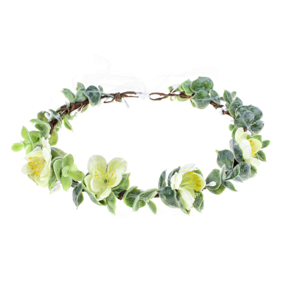 Couronne de fleurs succulentes Love Sweety, halo d'eucalyptus, bandeau floral de mariage, accessoire photo, Sakura blanc