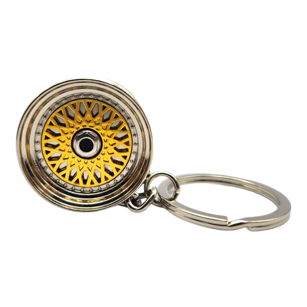 GT//Rotors Gold BBS Wheel Keychain Automotive Automotive Part Car Gift