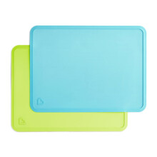 Munchkin Spotless Silicone Placemats for Kids 2 Pack Blue/Green