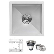 Ruvati 15 x 15 inch Undermount 16 Gauge Zero Raduis Bar Prep Square Kitchen Sink Single Bowl - RVH7115