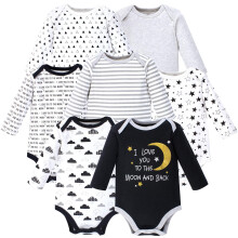Hudson Baby Unisex Βρεφικά Κορμάκια Μακρυμάνικα, Moon and Back, 6-9 Μηνών