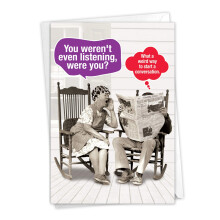 Nobleworks - Sjovt jubil?um lyk?nskningskort - Romantisk ?gtef?lle Humor Gifte par jubil?um Notecard - Weird Conversation C7000ang
