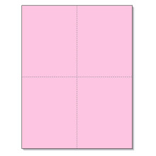 NextDayLabels 8-1/2"" x 11"" Laser-/Tintenstrahl-Postkarten, 4 pro Seite (4-1/4"" x 5-1/2"" jede Karte | Pink 1000 Karten)