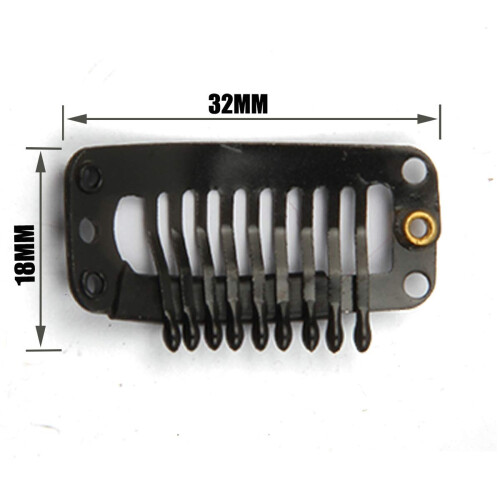 20τμχ Μεταλλικές Κλιπς για Hair Extensions DIY 9 Δόντια 32mm 1.2g/τεμ Μαύρο Καφέ Μπεζ (Μαύρο) 1