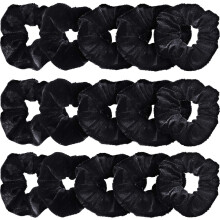 Bememo 28 Pieces Velvet Hiustarvikkeet: Scrunchies Ponytail Holders Hiussolmiot söpöissä väreissä teini-ikäisille naisille tytöille (musta)