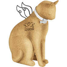 Carson Bereavement Memorial Cat Figurine Statue with Angel Wings Memory Pet Lost Sympathy Gift by Robin Davis