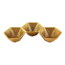 Sada trojit ch misiek Elegance Silver Aluminum Hexagon, 28 cm x 15 cm, zlat