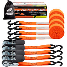 XSTRAP STANDARD Ratschen-Zurrgurte, 4 Stck, 3 m, Tragfhigkeit 137 kg, Bruchfestigkeit 900 Pfund, Frachtgurte fr UTV, ATV, Pickup, LKW, Umzugsgert