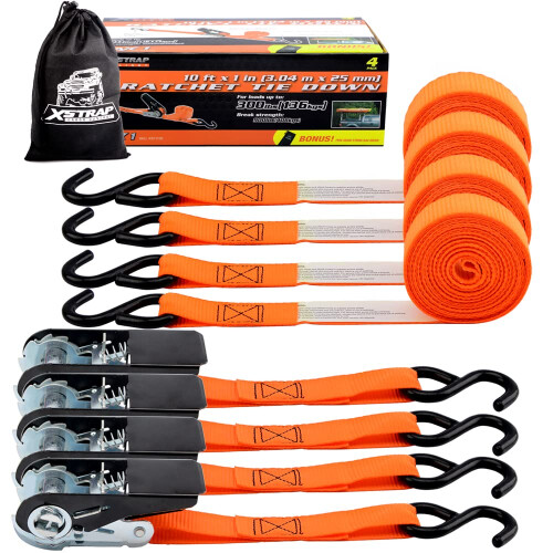 Xstrap Standard Ratchet Bind Stropper 4pk 10 ft- 300 lbs Load Cap- 900 lb