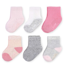 Fruit of the Loom Baby 6er-Pack Allwetter-Socken in Rundhalsl  nge, Mesh & Thermo-Stretch     Unisex, M  dchen und Jungen (6   12 Monate, Rosa)