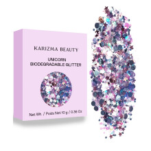 Einhorn Strobe Biologisch abbaubarer grober Glitzer // Karizma Beauty Silver Bio Glitter ko-Glitzer Gesichtsglitzer Festival grob 10 g