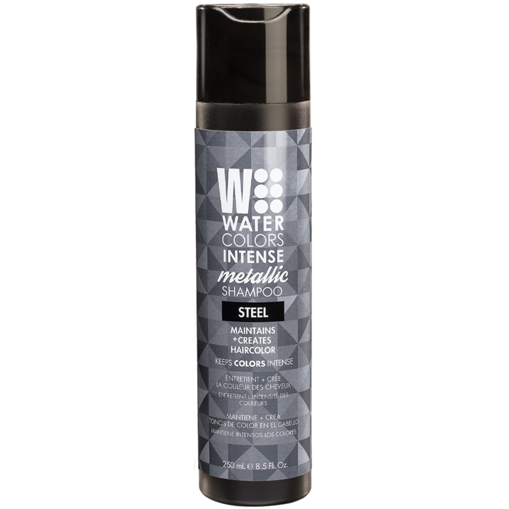 Watercolors Intense Metallic Color Depositing Shampoo  Semi Permanent Hair Color 85 oz  STEEL