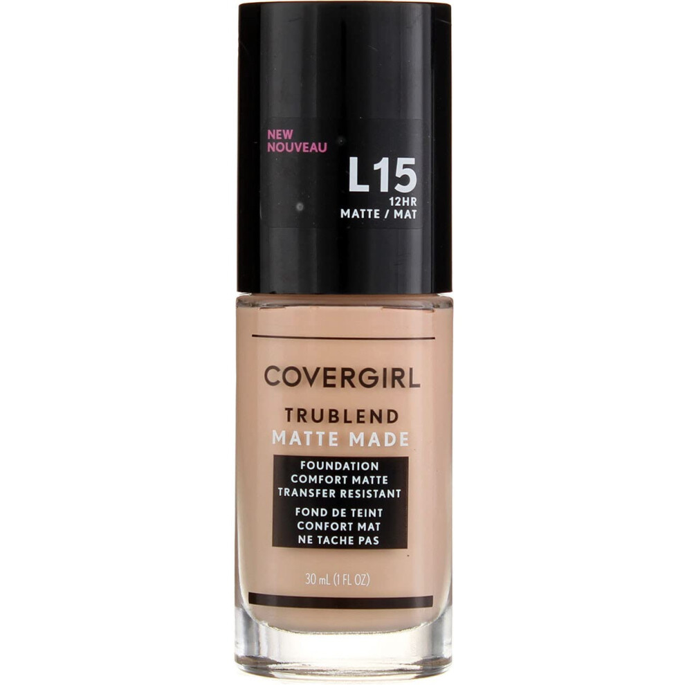 Covergirl Trublend Matte Made Liquid Foundation L15 Porcelain 1.01 Fl Oz 2 Count