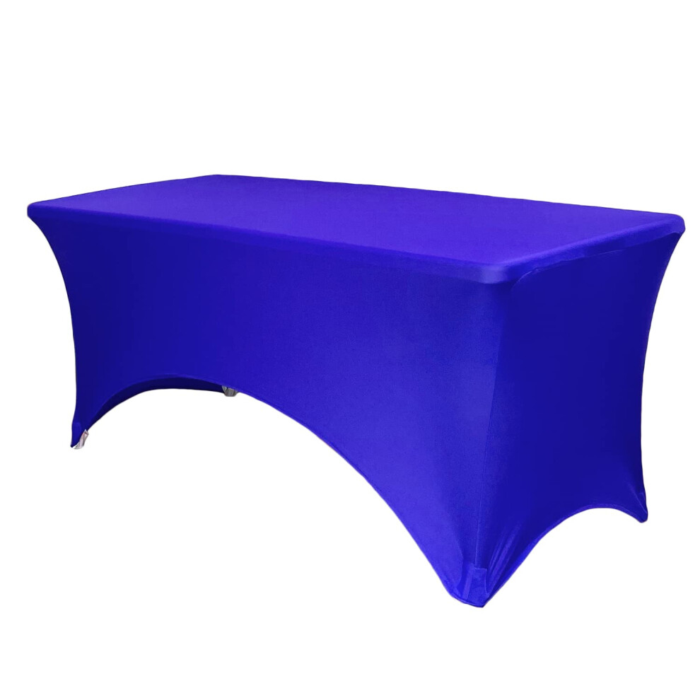 VOS HOUSSES DE CHAISES - Nappes rectangulaires ajust   es en    lasthanne de 5 pieds Housse de table de patio Nappe extensible - Bleu royal