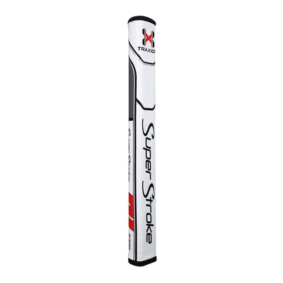 SuperStroke Traxion Flatso 1.0 Golf Putter Grip - White/Red/Grey