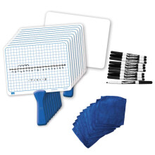 EAI Education Centimeter Dry-Erase Paddle Class Kit: 9 """" X7 """" Dobbeltsidet m/rentwipes s?t p? 5