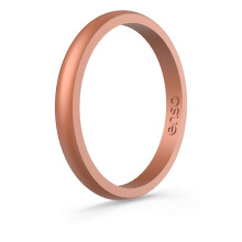 Enso Rings Halo Elements silikonering - stabelbart bryllupsb?nd - tyndt minimalistisk b?nd - 2,54 mm bredt 1,5 mm tykt - (kobberinfunderet 6)