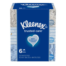 Kleenex Trusted Care Everyday Facial Tissues 6 Rectangular Boxes 144