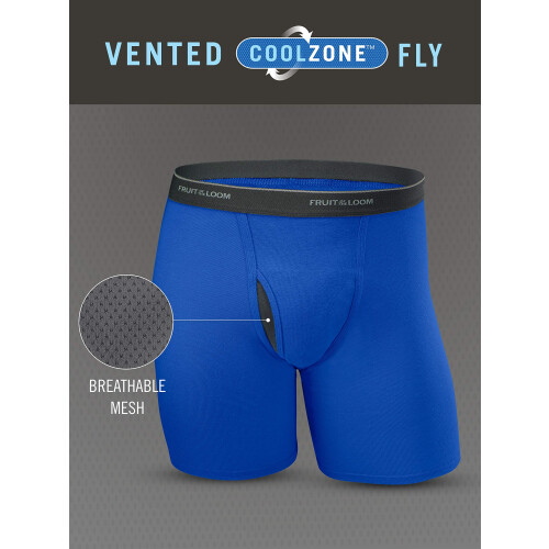 Fruit of the Loom ανδρικά εσώρουχα Boxer Brief, Λευκά - Coolzone Fly, Μεγάλο Η.Π.Α. 2