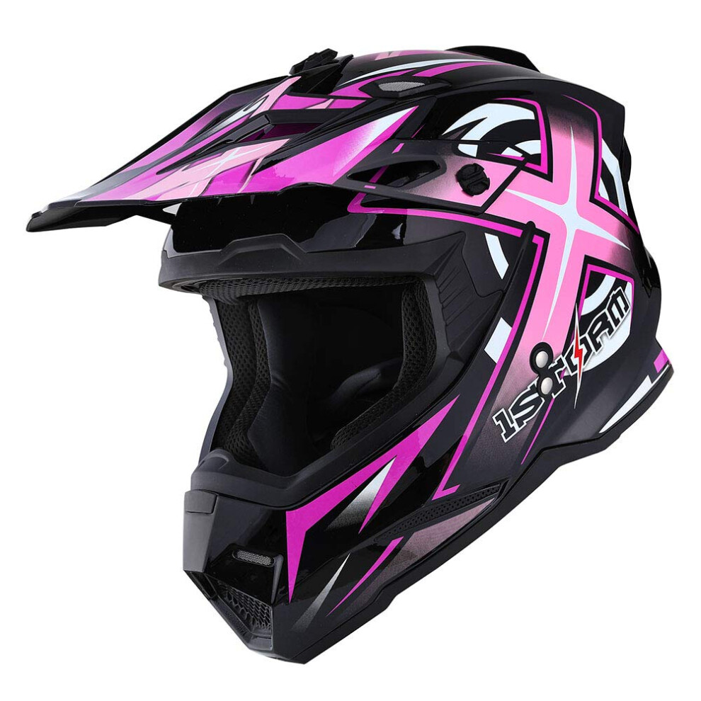 1Storm Adult Motocross Helmet Bmx Mx Atv Dirt Bike Four Wheeler Quad M 840036803264