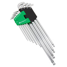 PowerBuilt 24010 Stubby Long Ball Ball End Torx Chave Set Set Green 19 Piece