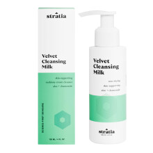 Stratia Velvet Cleansing Milk | Gentle Cream Face Cleanser | Fugtgivende Ikke-skummende | Kamille Olivenolie & Aloe Vera | 4 Fl Oz